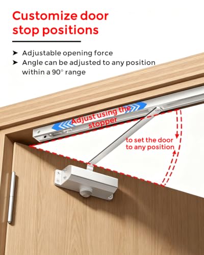 Adjustable Concealed Door Closer, Automatic Hydraulic Soft Close
