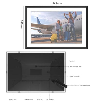 Digital Picture Frameo with 10 Inch 1280x800 HD IPS Touch Screen, WiFi Digital Photo Frame with Built-in 32GB Memory support 1TB, Auto-Rotate and Wall-Mountable, Remotely Send Photos/Videos via Frameo