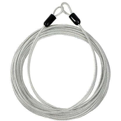 Lumintrail 3mm (1/8 Inch) Braided Steel Coated Security Cable Luggage Lock Safety Cable Wire Double Loop (30ft) - size: 30-FT (1 Pack)