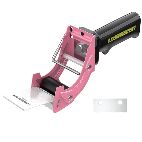 Rapid-Replace Packing Tape Dispenser Gun with Extra Blade, 2IN(50mm) Lightweight Ergonomic Industrial Handheld Heavy Duty Tape Cutter for Carton, Packaging and Box Sealing, Pink