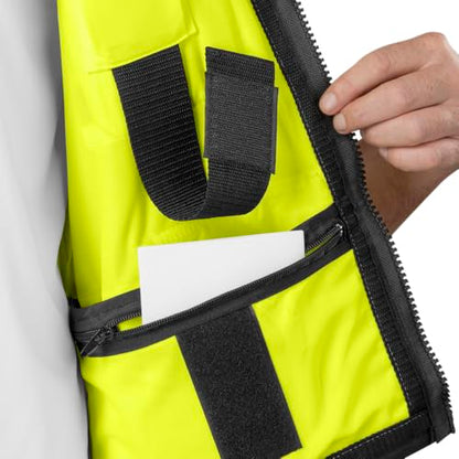 Ironwear 1278FR-L-06-3XL ANSI Class 2 Flame Retardant Polyester Surveyor SAFETY Vest with 2" Silver Reflective Tape, Lime, 3X-Large - size: 3X-Large