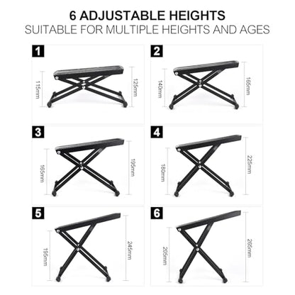 Pedicure Foot Rest Kit 6 Adjustable Heights Foot Stand for Pedicure Non-Slip Foldable Pedicure Stand for Easy at Home No More Bending or Stretching Pedicure Stool with Silicone Toe Separator
