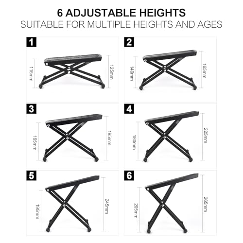Pedicure Foot Rest Kit 6 Adjustable Heights Foot Stand for Pedicure Non-Slip Foldable Pedicure Stand for Easy at Home No More Bending or Stretching Pedicure Stool with Silicone Toe Separator
