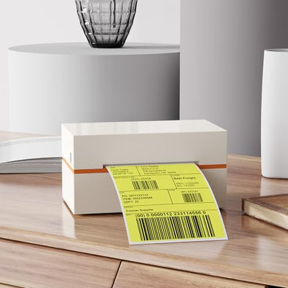Yellow Thermal Labels 4 × 6 Inch Waterproof Vinyl Stickers 250 PCS - color: Yellow