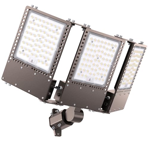 2025 New Upgraded 600W Dusk to Dawn LED Parking Lot Light 90000lm 5000K, ETL, AC85-277V, IP67 Waterproof Adjustable 3-Head Street Lights Outdoor, Pole & Wall-Mounted Flood Lights for Stadium - size: 3-Head 600W