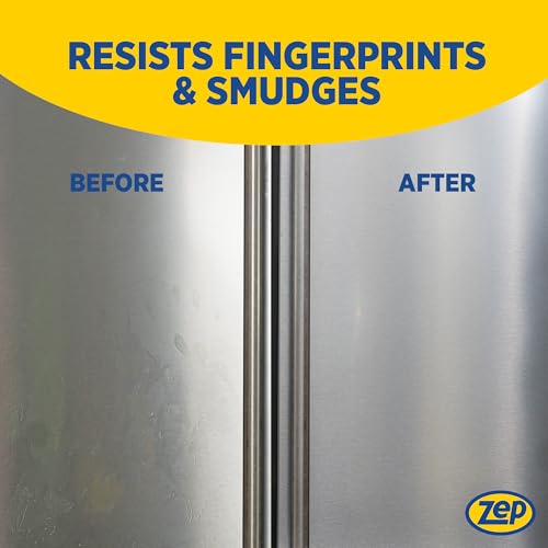 Zep Plus Stainless Steel Cleaner - 32 oz (2 Pack) & Blue Microfiber Rag