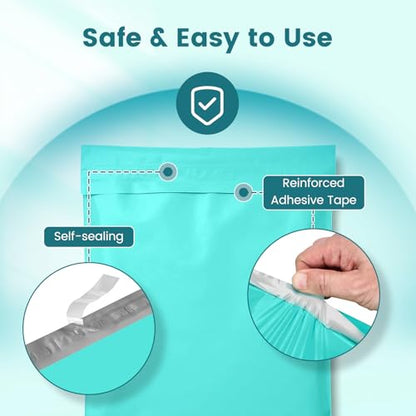 Metronic Poly Mailers 14.5x19 50 Pack, Self Seal Shipping Bags for Clothes - color: Teal, size: 14.5x19 50PC