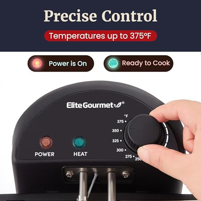 Elite Gourmet 4.5Qt Deep Fryer, Dual 2Qt Split Baskets, 1700W - color: Stainless Steel and Black, size: 2 Baskets