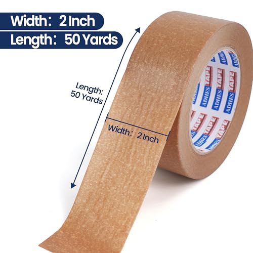 Adhes Biodegradable Brown Paper Packing Tape Kraft Tape 2 Inch x 50 Yards