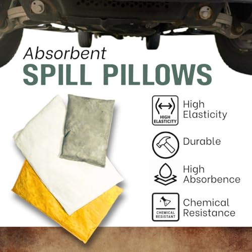 ENPAC Universal Absorbent Pillows with Yellow Warning Color - 40 Pack - Absorbs 3.6 qts/Sock (36 gal/Pack) - Absorbs Chemicals, Solvents, Caustics, Acids, Biological, and Sewage - color: Chemical, size: Medium