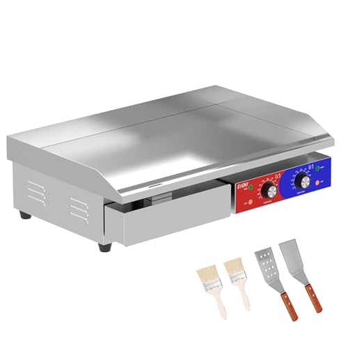 29’’ * 16’’ Commercial Electric Countertop Griddle -110V Flat Top Griddles w/ 122-572°F Adjustable Temperature and Non-Stick, 3000W Stainless Steel Electric Griddle w/ 10mm Thick Cast Iron - size: 29 INCH