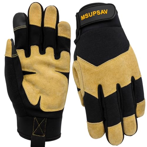 Work Gloves,Mechanic Glove Men&Women,Black+Yellow,Medium - color: Yellow+black, size: Medium