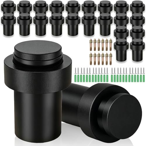 24 Pack Stainless Steel Door Stoppers, Cylindrical Floor Mounted Door Stops