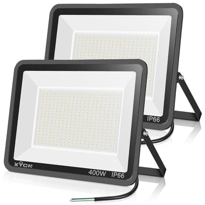 XYCN 2pack 400W LED Flood Lights Outdoor, 5000K Daylight White 50000LM Super Bright LED Arena Lights 100-277V IP66 Waterproof Commercial Lighting for Sports, Fields, Stadiums - color: 400W 2pack led flood light