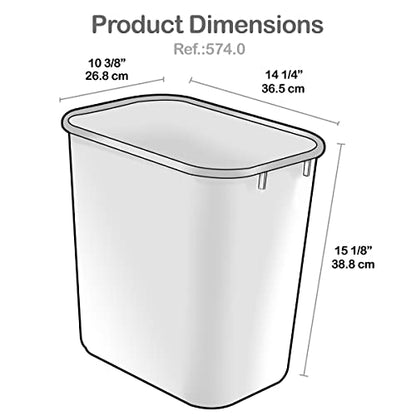 Acrimet Wastebasket Bin for Recycling, 6.75 Gallon/ 27 Quart/ 25.552 Liter (Made of Plastic) (Metal/Yellow, Paper/Blue, Glass/Green, Plastic/Red) (Set of 4)