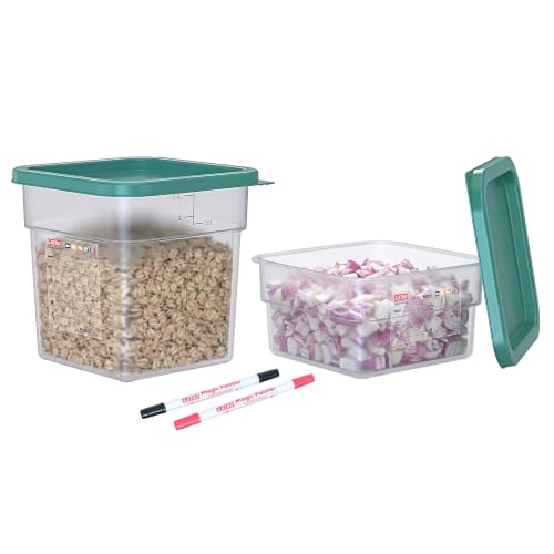 2 QT & 4 QT Commercial Food Storage Containers with Lids, BPA-Free Translucent Square Containers for Kitchen Prep, Baking Ingredients, Pet Food and Dry Food Storage - size: 2(QT)+4.0(QT)
