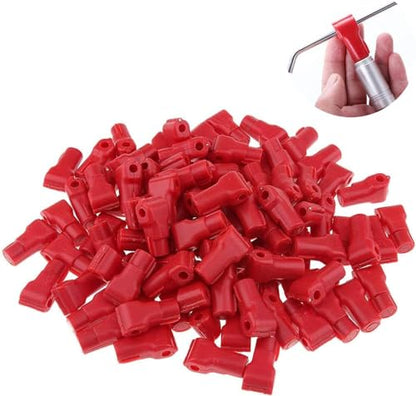 100 Pcs Peg Hook Stop Lock, Prevent The Sweep Theft of Anti-Theft Pegboard Display Products on Wire Peg Plastic Red Security Lock, Retail Shop Anti-Theft Display(4MM)