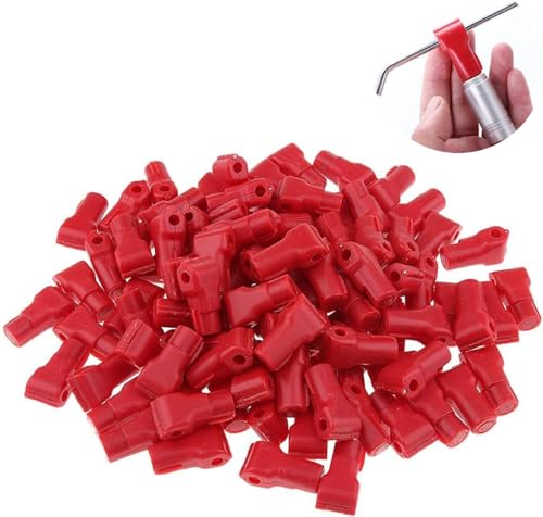 100 Pcs Peg Hook Stop Lock, Prevent The Sweep Theft of Anti-Theft Pegboard Display Products on Wire Peg Plastic Red Security Lock, Retail Shop Anti-Theft Display(4MM)