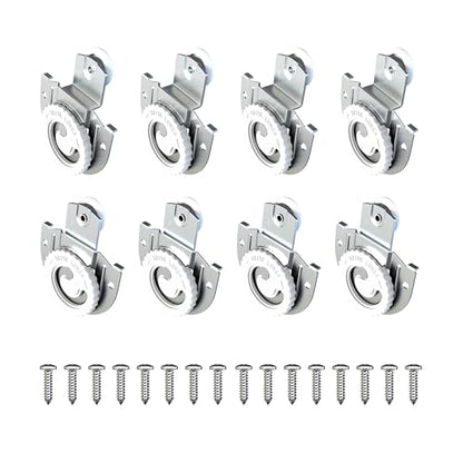 8 PCS Closet Door Roller Kit, Sliding Wardrobe Closet Door Hardware Top-Roller Kit with Adjustable Screws,Slide Smoothly and Quietly - size: 8