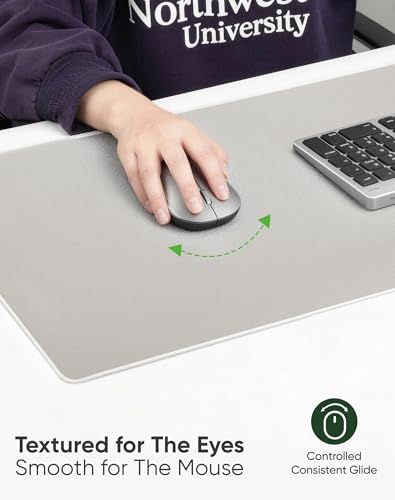 ALOANES Non-Slip Extended Mouse Pad Office&Home Desk Mat Stitched Edge - color: Beige, size: 27.6L x 11.8W inches