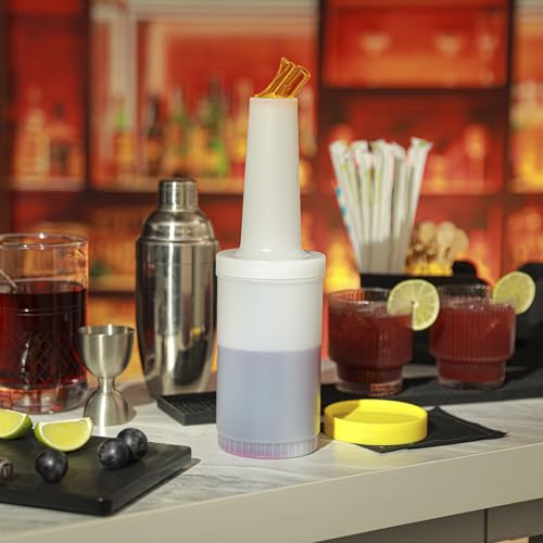 Restaurantware 1 qt Yellow Plastic Quick Pour Storage Container Bottle - color: Yellow, size: 32 Ounces