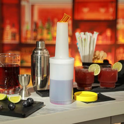 Restaurantware 1 qt Yellow Plastic Quick Pour Storage Container Bottle - color: Yellow, size: 32 Ounces