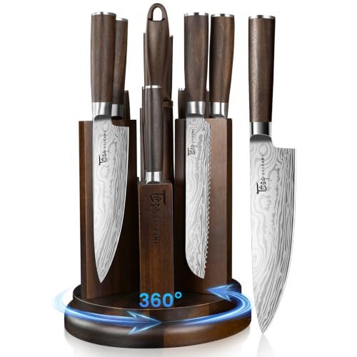 SYOKAMI 14-Piece Kitchen Knife Set with Magnetic Block, New for 2026 - size: 14 Piece with Rotatable Block