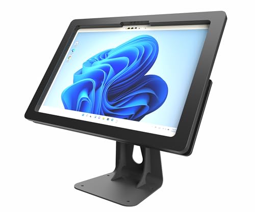 Anti-Theft Acrylic Case with 360 Rotate 180 Swivel Metal Desktop Stand for MS Surface GO 1/2/3/4 Tablet (Black) - color: Black, size: Surface GO 1/2/3/4