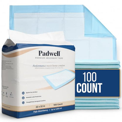 Absorbent Pads, Home Protection Pee Pads, 22 x 22 Inches, 100 Count - size: 100 Count
