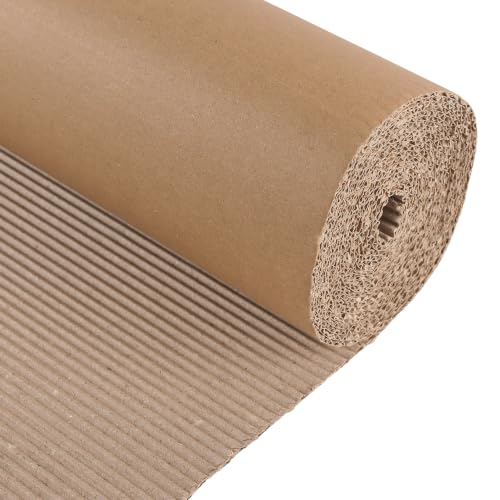 143.7 x 13.9 Inch Corrugated Cardboard Roll, Wider Corrugated Paper for Shipping, DIY Crafts, Gift Packaging