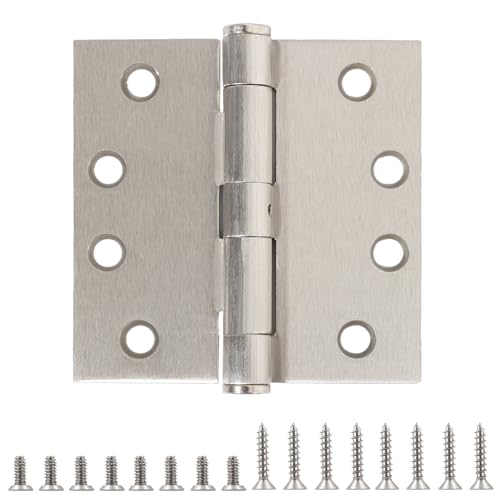 TDCHINGES Heavy Duty Door Hinges Brushed Nickel 4.5" x 4 1/2" Satin Square - color: Satin Nickel, size: 2 Pack