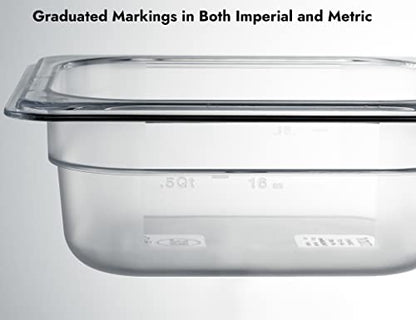 CURTA 6-Pack 1/6 Size 2.5" Deep NSF Polycarbonate Food Pans | Dishwasher & Freezer Safe Clear Container for Prep Tables, Buffet, Salad Bar, Commercial & Home Kitchen - color: 1/6 Size, size: 2-1/2" Deep