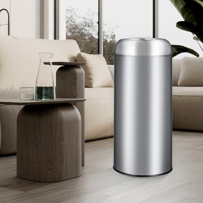 GarveeLife Tall Commercial Trash Can, 65L/17 Gallon, Large Capacity Heavy Duty Stainless Steel Open Top Trash Bin with Sleek Hidden Bag Holder for Restaurant, Office, and Restroom