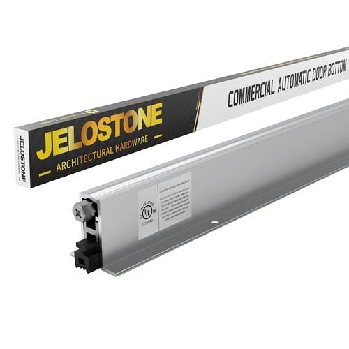 36'' Commercial Automatic Door Bottom, Mill Finish, 9/16" W x 1-3/8"H Aluminum Automatic Door Bottom, Full Mortise with Neoprene Insert, JS-4111RL - size: 36''