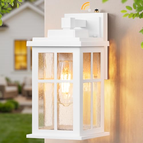 VIANIS White Dusk to Dawn Outdoor Wall Light Fixtures, UL-Listed - color: White, size: 1-Pack