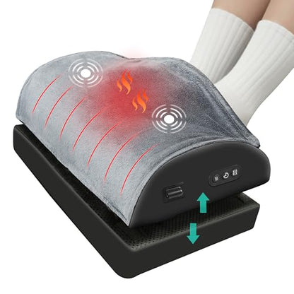 Snailax Heated Foot Rest Under Desk, Ergonomic Footrest with Vibration