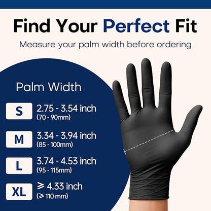 Supmedic Soft Max® Nitrile Exam Gloves, Powder-Free, Black, 100 Count - color: Medium (Black)