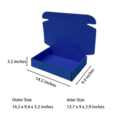 20 Pack 14.2x9.4x3.2 in Industrial Blue Shipping Boxes - color: Industrial Blue, size: 14.2x9.4x3.2 in