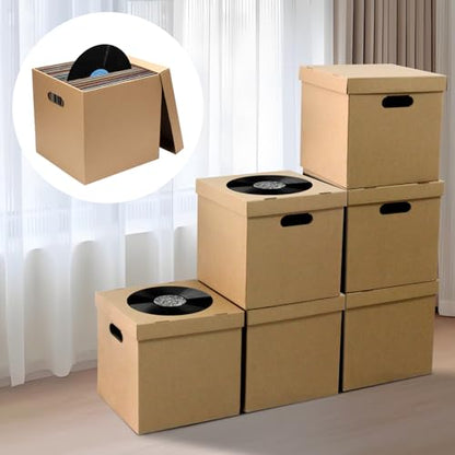 5 Pcs 12'' Vinyl Record Storage Box Record Album Storage Crate