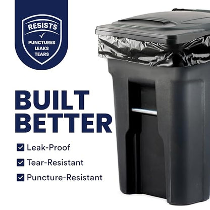 Plasticplace 95-96 Gallon Garbage Can Liners │ 1.5 Mil │ Black Heavy Duty Trash Bags │ 61” X 68” (50Count) (W95LDB15) - size: 1 Count (Pack of 50)