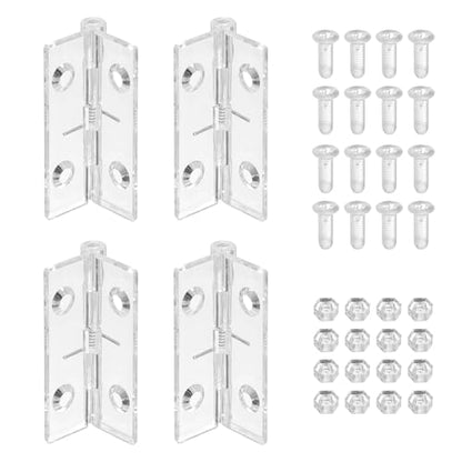 uxcell 4Pcs Acrylic Hinges Spring Hinge 45x35mm Transparent Acrylic Shaft