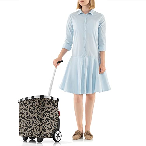 reisenthel carrycruiser Baroque Taupe - Portable Shopping Trolley with Sturdy Aluminum Frame, Shoulder Strap and Removable mesh Inner Bag -Water-Repellent - color: Baroque Taupe