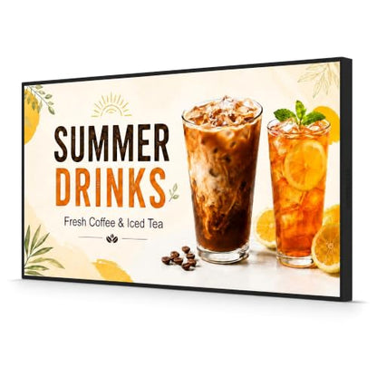 50" Wall-Mounted Digital Signage Display, 4K Menu Board - size: 50 Inch