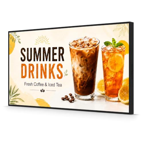 43" Wall-Mounted Digital Signage Display, 4K Menu Board - size: 43 Inch