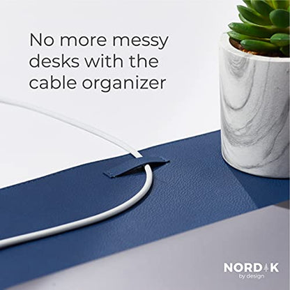 Nordik Leather Desk Mat - Midnight Blue - Large Leather Desk Pad 35x17 in - color: Midnight Blue