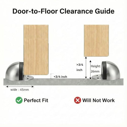 Magnetic Door Stop, Cushioning Bumper & Draft Hold, 2-Pack, Silver - color: Silver