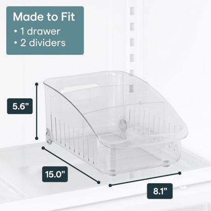 YouCopia RollOut Fridge Drawer 8”, Adjustable Bin Refrigerator Organizer