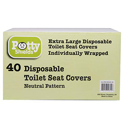 Potty Shields Disposable Toilet Seat Covers, XL Waterproof Sheets, 40 Pack - color: Original, size: 40 Pack