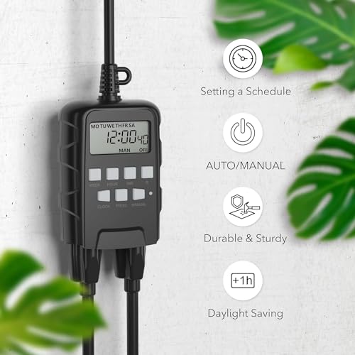BN-LINK Outdoor 7-Day Programmable Timer Outlet, 2 Outlets - size: Standard