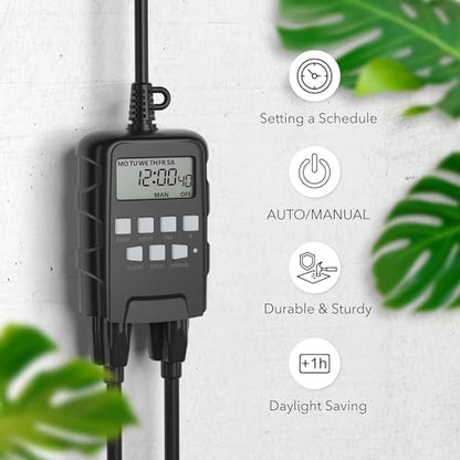 BN-LINK Outdoor 7-Day Programmable Timer Outlet, 2 Outlets - size: Standard